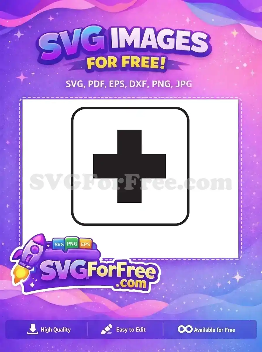 Free Black Cross Free Rounded Square Doctor Nurse Free SVG