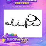 Free Cursive Alife Free Medical Stethoscope Doctor Nurse Free SVG - Instant Download
