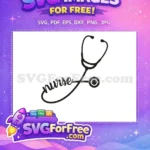 Free Black Stethoscope Free Script Nurse Text Doctor Nurse Appreciation Free SVG - Instant Download