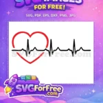 Free Heartbeat Line Free Red Heart Doctor Nurse Free SVG - Instant Download