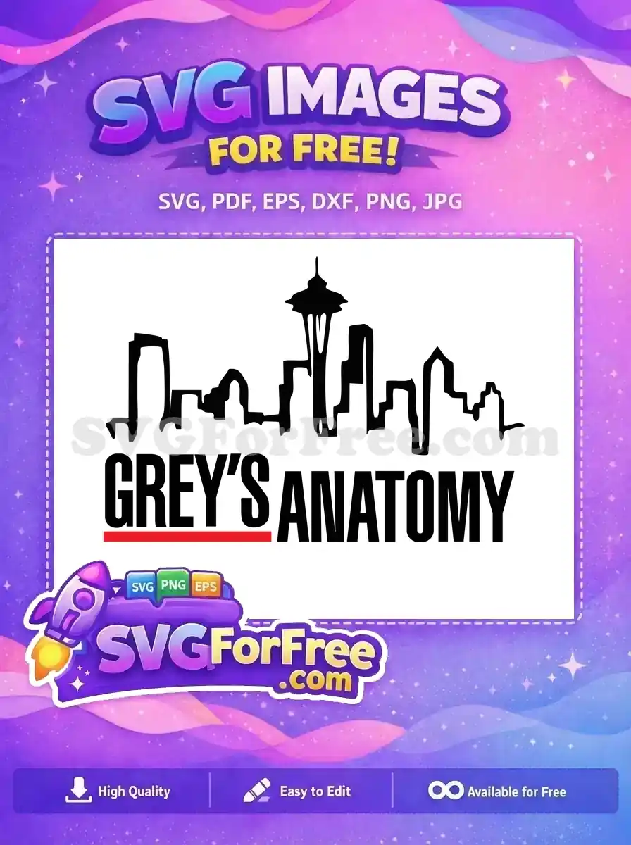Free Seattle Skyline Free Space Needle Grey's Anatomy Free SVG 2