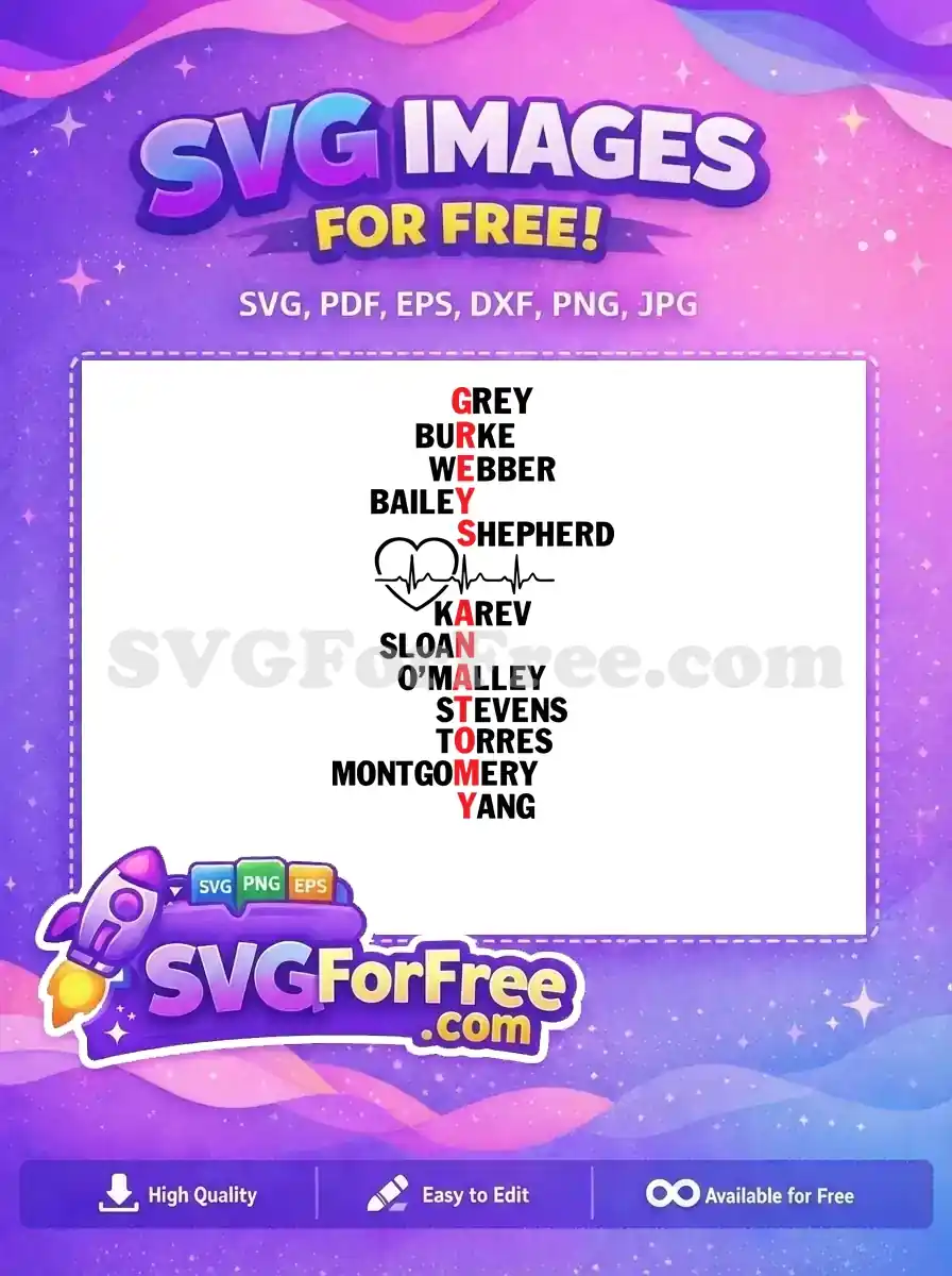 Free Doctor Nurse Names Free Heartbeat Design Greys Anatomy Free SVG