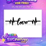 Free Black Heartbeat Line Free Love Script Doctor Nurse Free SVG - Instant Download