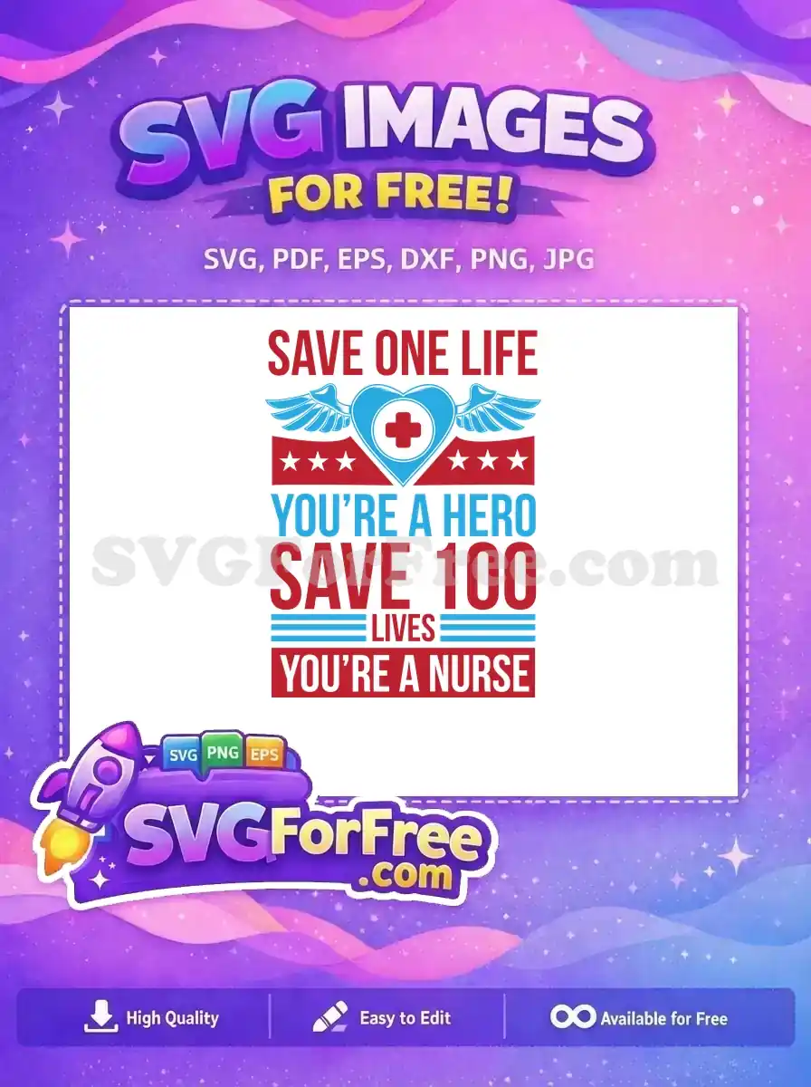 Free Red Blue Nurse Hero Free Winged Heart Doctor Nurse Free SVG