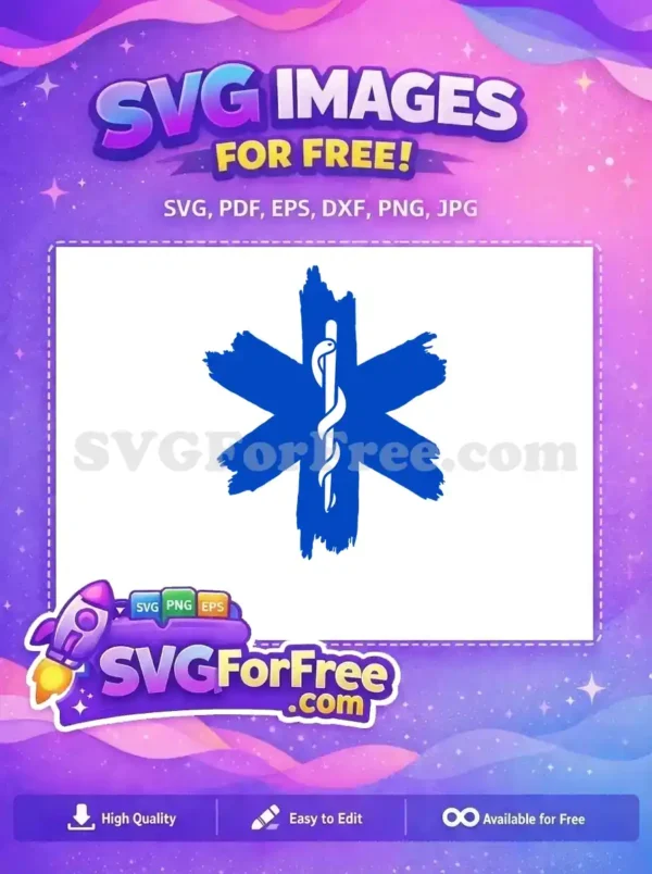 Free Blue Star Life Free Medical Snake Staff Doctor Nurse Free SVG