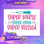 Free Pink Syringe Free Blue Stethoscope Blessed Free SVG - Instant Download