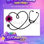 Free Heart Stethoscope Free Pink Flower Doctor Free SVG - Instant Download