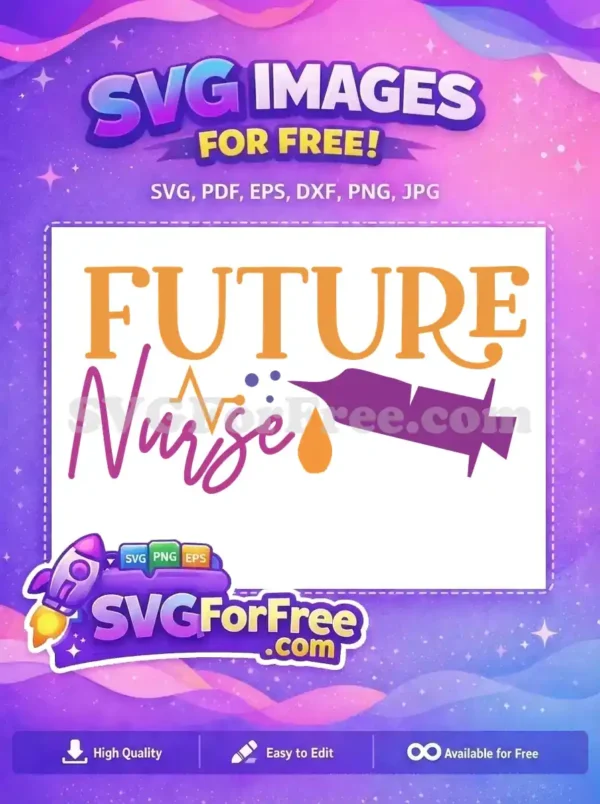 Free Orange Future Free Purple Nurse Syringe Medical Free SVG