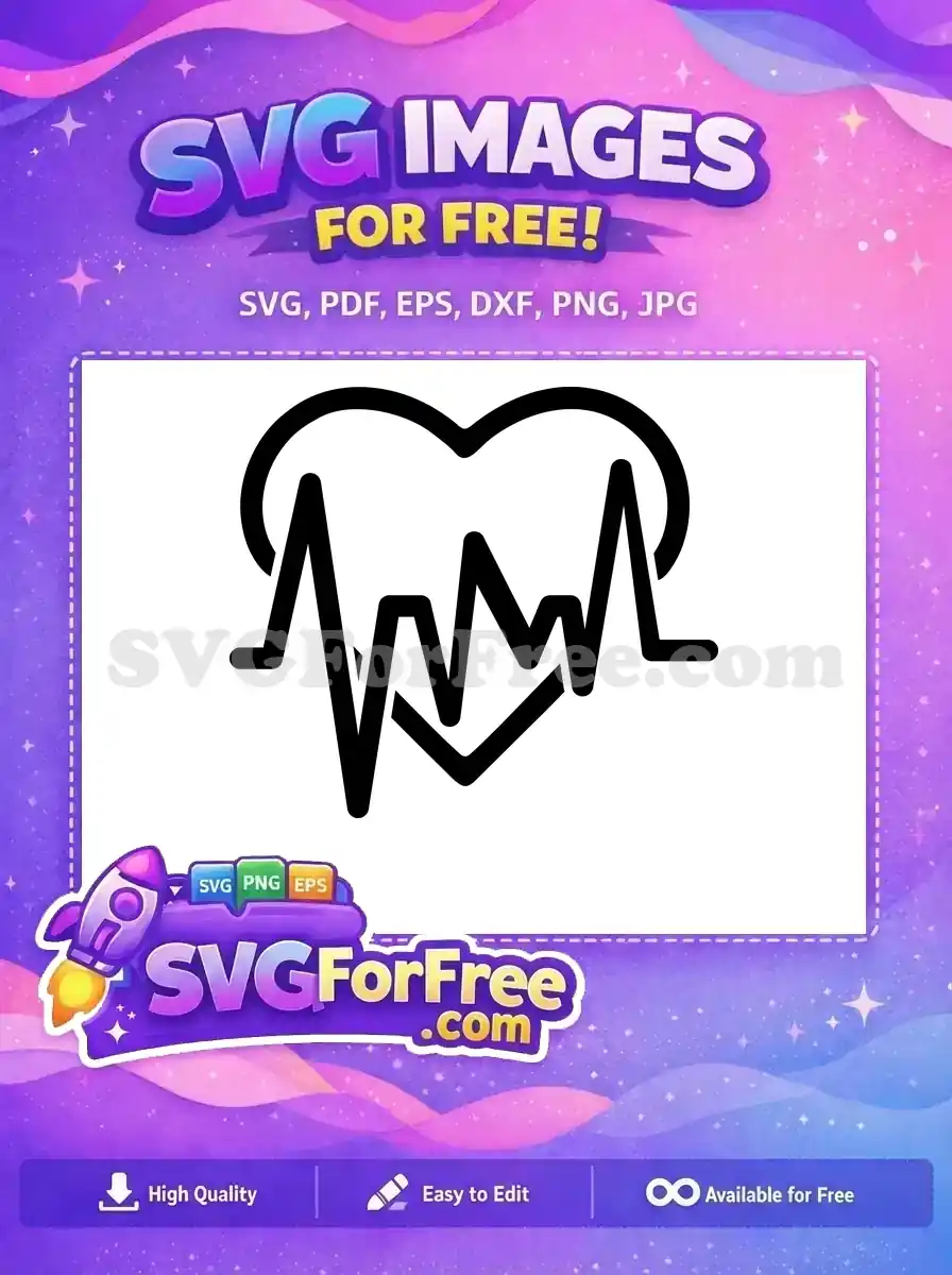Free Black Heart Free EKG Pulse Doctor Nurse Free SVG