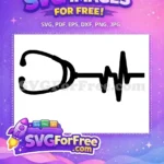 Free Black Stethoscope Free Heartbeat Line Doctor Nurse Quotes Free SVG - Instant Download