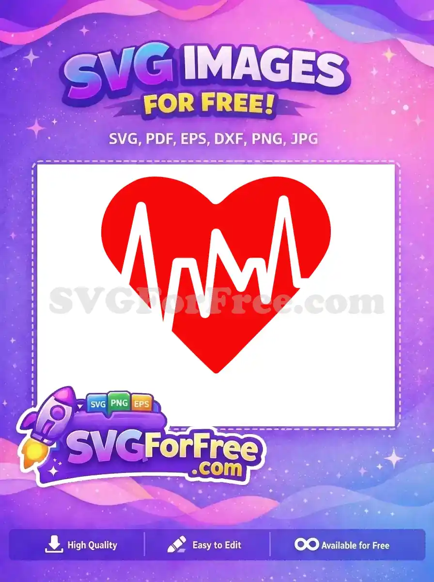 Free Red Heartbeat Free White ECG Pulse Medical Doctor Nurse Free SVG