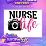 Free Black Nurse Doctor Bag Free Pink Life Quote Free SVG - Instant Download