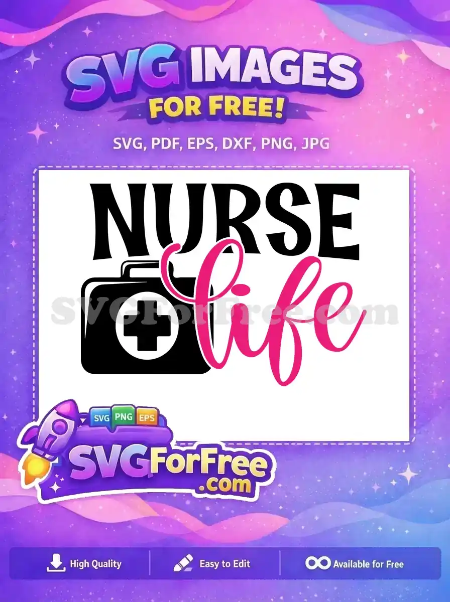 Free Black Nurse Doctor Bag Free Pink Life Quote Free SVG