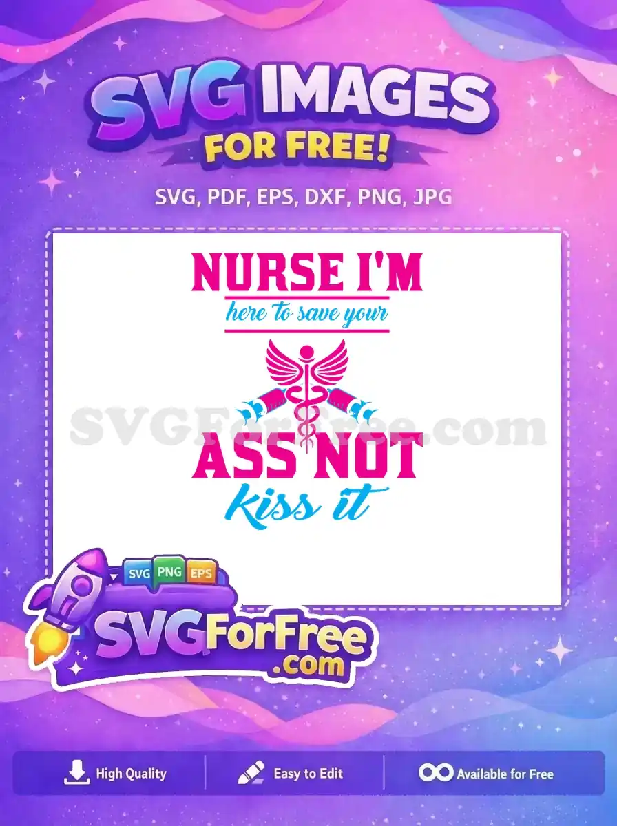 Free Pink Blue Nurse Free Caduceus Syringe Humor Free SVG