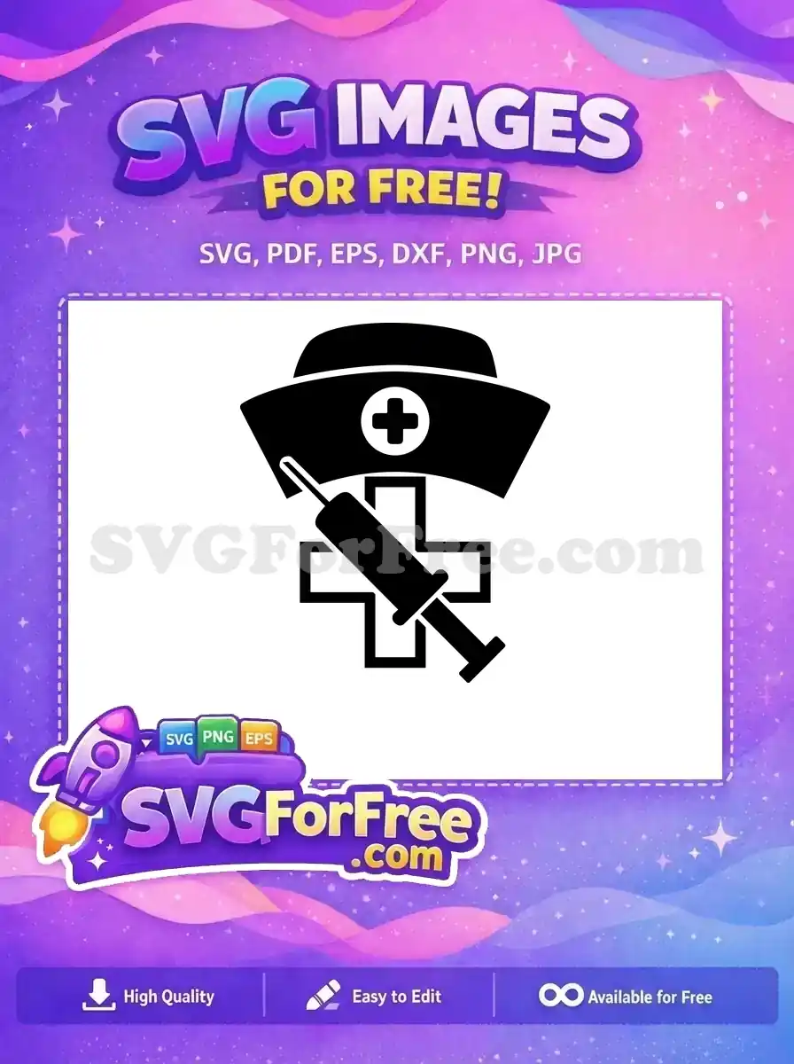 Free Black Nurse Hat Free Syringe Cross Doctor Nurse Quotes Free SVG