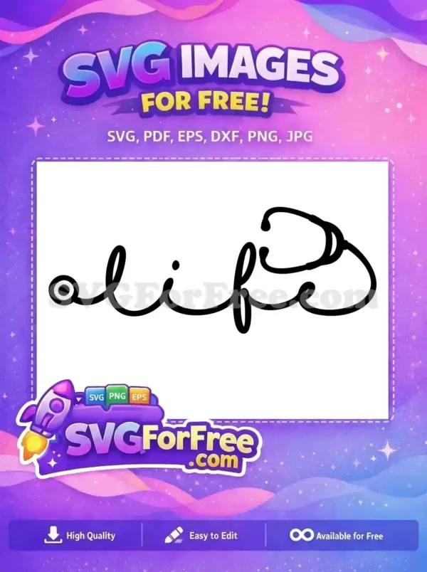 Free handwritten alife Free stethoscope design Doctor Nurse Quotes Free SVG