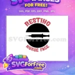 Free Red Nurse Face Free Black Syringe Medical Free SVG - Instant Download