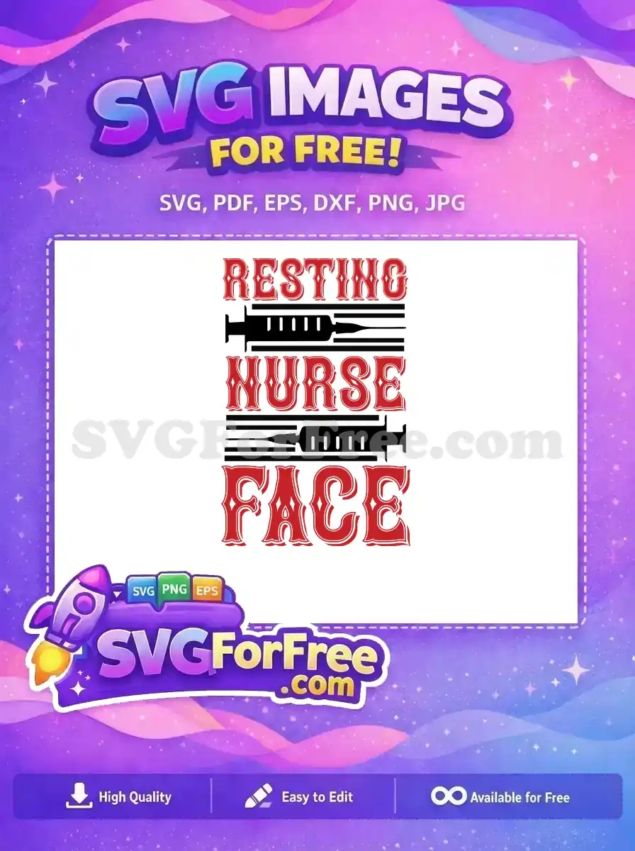 Free Red Resting Nurse Free Black Syringe Doctor Nurse Quote Free SVG