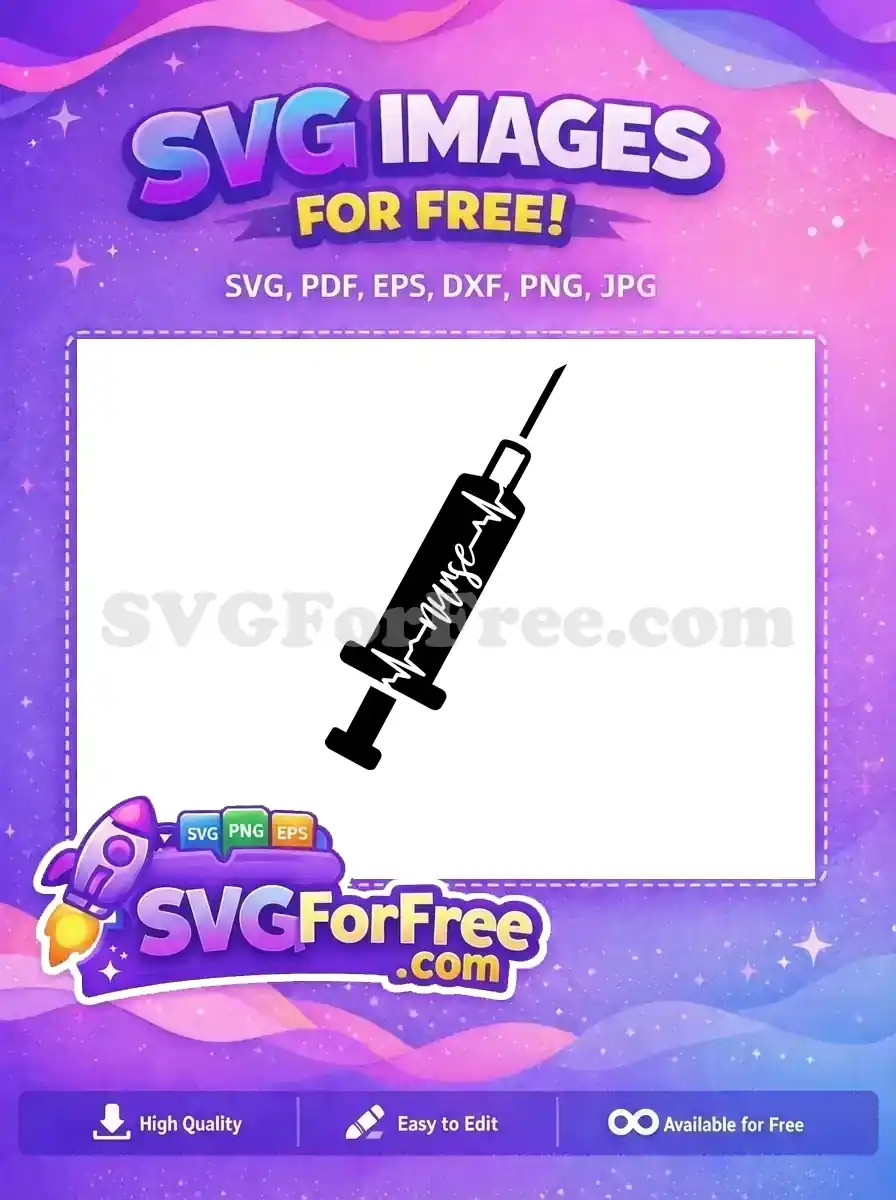 Free Black Syringe Free Heartbeat Nurse Quote Doctor Nurse Free SVG