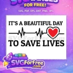Free ECG Heartbeat Free Red Heart Saving Doctor Nurse Quote Free SVG - Instant Download