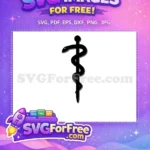 Free Black Caduceus Free Medical Symbol Doctor Nurse Free SVG - Instant Download