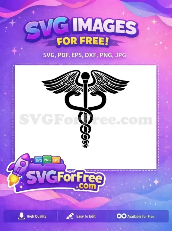 Free Winged Caduceus Free Two Snakes Doctor Nurse Quotes Free SVG