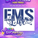 Free blue EMS Free stethoscope heart Nurse Doctor Free SVG - Instant Download