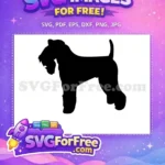 Free Black Silhouette Free Airedale Terrier Dog Breed Free SVG - Instant Download