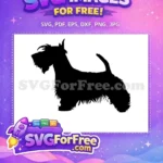 Free Black Scottish Terrier Silhouette Free Sturdy Alert Pose Dog Breed Free SVG - Instant Download