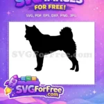 Free Black Silhouette Free Standing Akita Dog Breed Free SVG - Instant Download