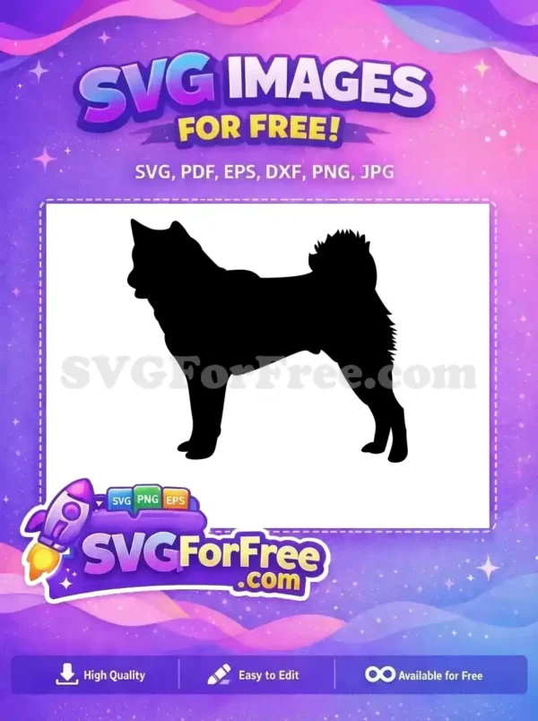 Free Black Silhouette Free Standing Akita Dog Breed Free SVG Free Black Silhouette Free Standing Akita Dog Breed Free SVG