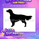 Free Black Setter Profile Free Graceful Fur Outline Dog Breed Free SVG - Instant Download