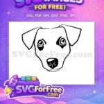 Free Black Outline Free Cute Puppy Face Dog Breed Free SVG - Instant Download
