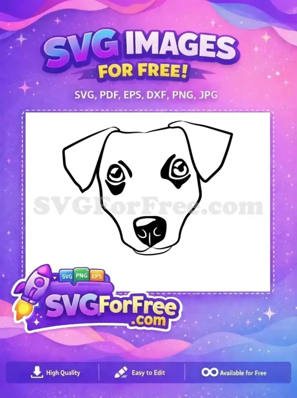 Free Black Outline Free Cute Puppy Face Dog Breed Free SVG