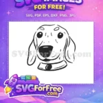Free Smiling Dachshund Free Black Collar Tag Dog Breed Free SVG - Instant Download