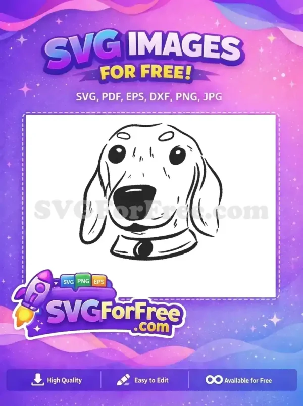 Free Smiling Dachshund Free Black Collar Tag Dog Breed Free SVG