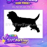 Free Shaggy Black Silhouette Free Barking Terrier Dog Breed Free SVG - Instant Download