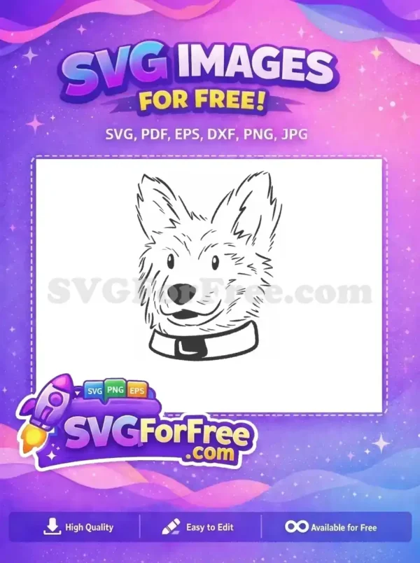 Free Happy Puppy Free Textured Collar Dog Breed Outline Free SVG