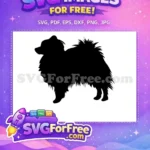 Free Fluffy Pomeranian Silhouette Free Detailed Black Puppy Pomeranian Dog Breed Free SVG - Instant Download