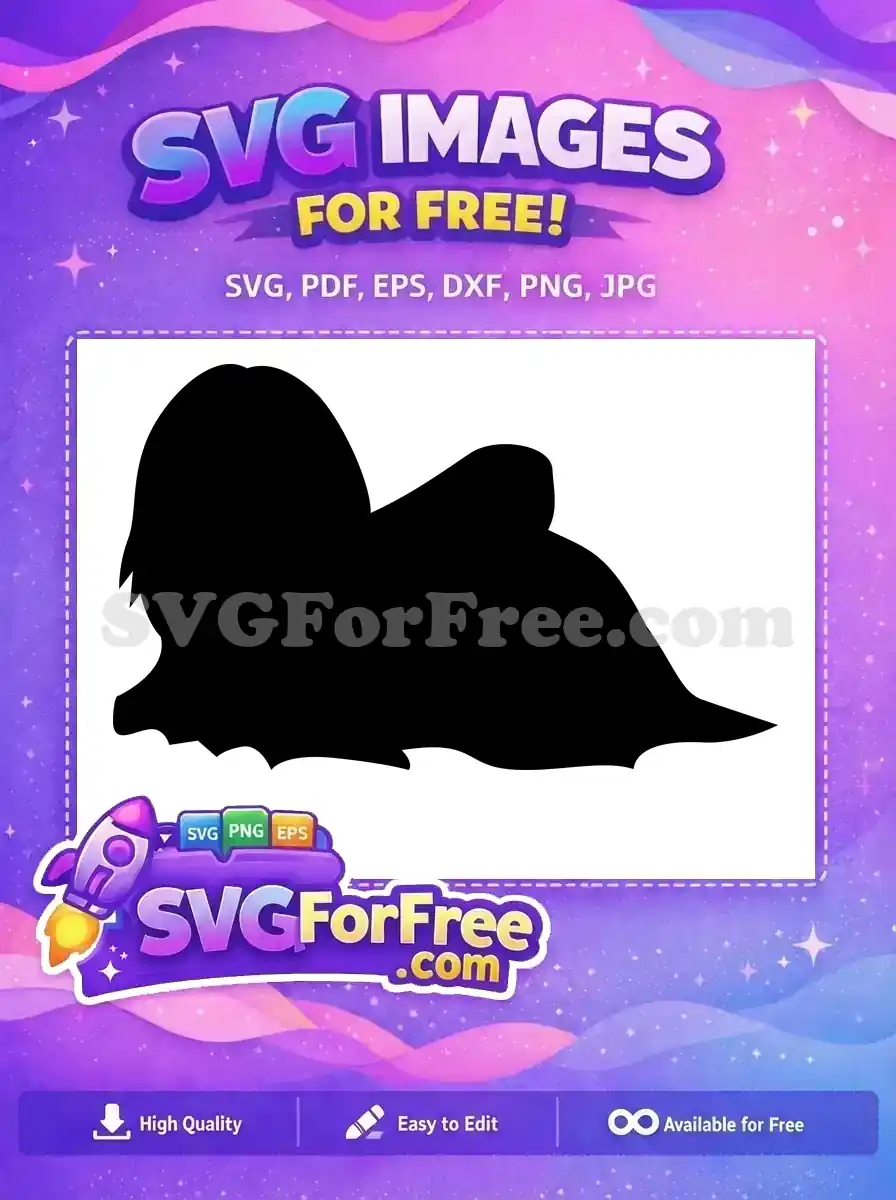 Free Long Haired Silhouette Free Lying Dog Breed Free SVG