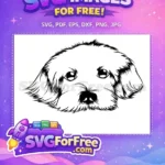 Free Cute Fluffy Free Puppy Design Dog Breed Free SVG - Instant Download