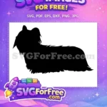 Free Fluffy Silhouette Free Yorkshire Terrier Breed Black Free SVG - Instant Download