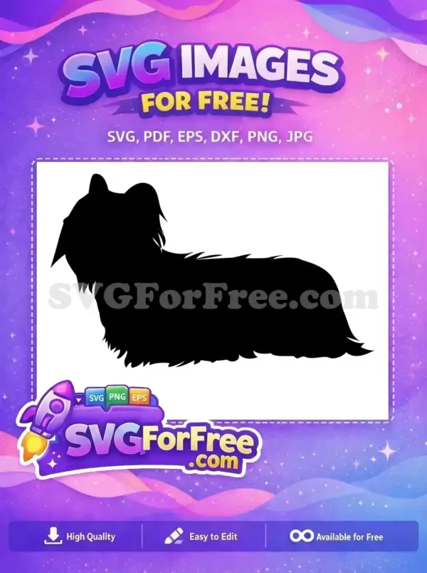 Free Fluffy Silhouette Free Yorkshire Terrier Breed Black Free SVG
