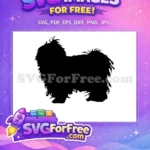 Free Fluffy Haired Dog Free Silhouette Dog Breed Free SVG - Instant Download
