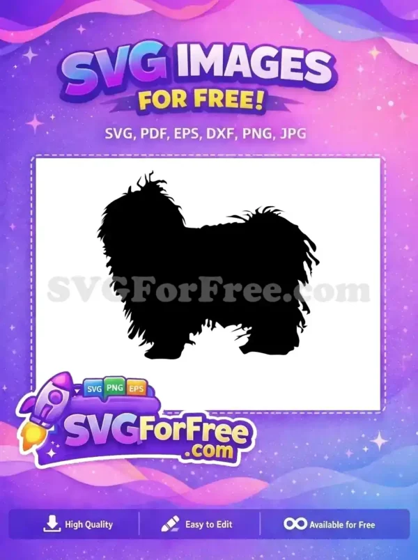 Free Fluffy Haired Dog Free Silhouette Dog Breed Free SVG