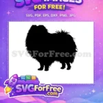 Free Pomeranian Silhouette Free Spitz Fluffy Dog Breed Free SVG - Instant Download