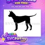 Free Silhouette Dog Free Breed Standing Calm Free SVG - Instant Download