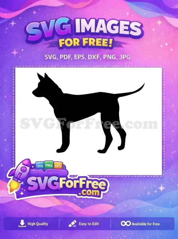Free Silhouette Dog Free Breed Standing Calm Free SVG
