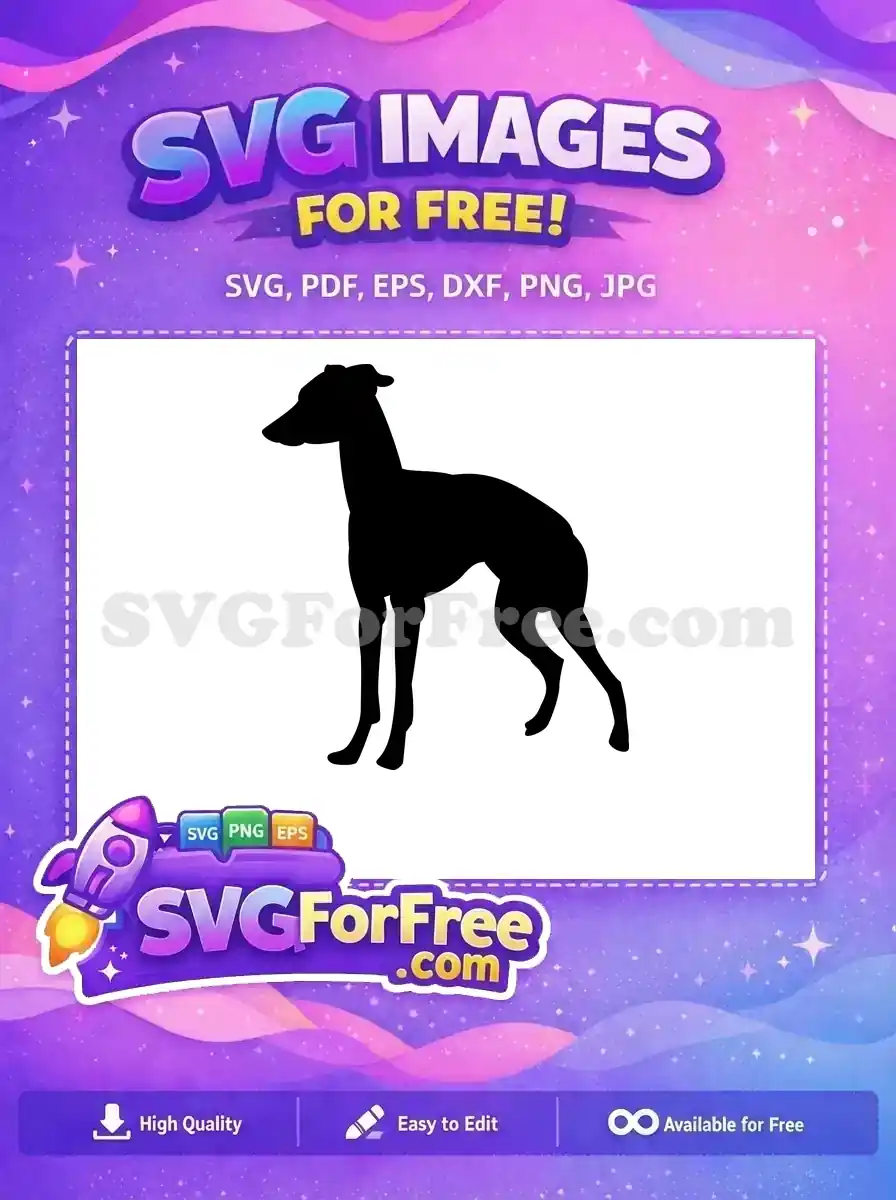 Free Silhouette Greyhound Dog Free Elegant Stance Animal Free SVG
