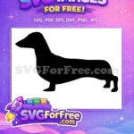Free Black Dachshund Silhouette Free Wiener Dog Breed Free SVG - Instant Download
